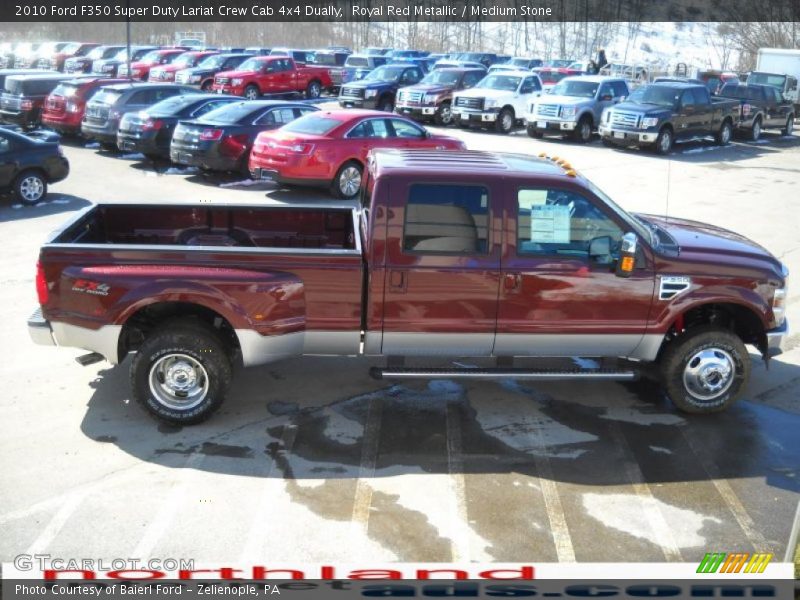 Royal Red Metallic / Medium Stone 2010 Ford F350 Super Duty Lariat Crew Cab 4x4 Dually