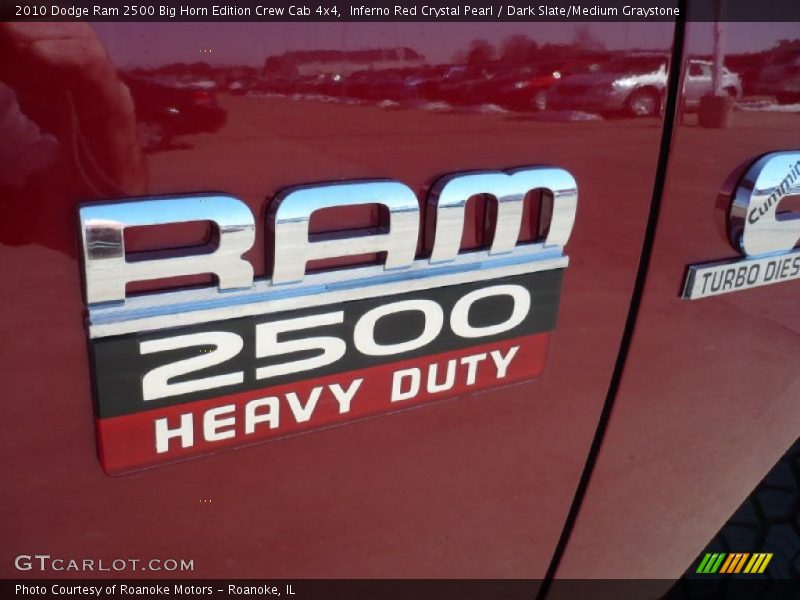 Inferno Red Crystal Pearl / Dark Slate/Medium Graystone 2010 Dodge Ram 2500 Big Horn Edition Crew Cab 4x4