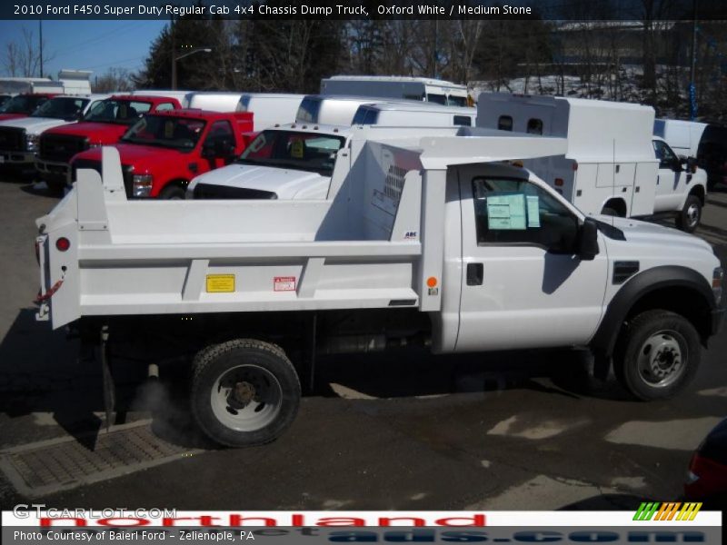 Oxford White / Medium Stone 2010 Ford F450 Super Duty Regular Cab 4x4 Chassis Dump Truck