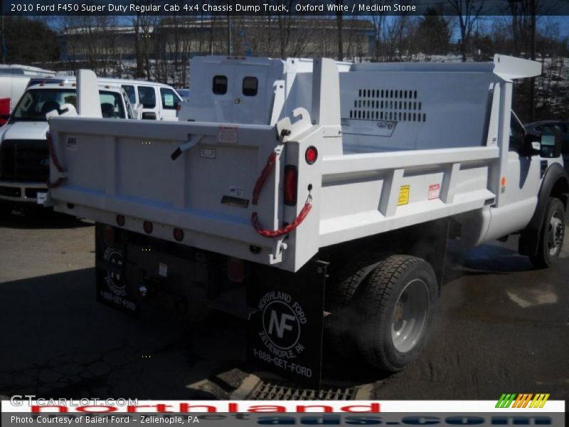 Oxford White / Medium Stone 2010 Ford F450 Super Duty Regular Cab 4x4 Chassis Dump Truck