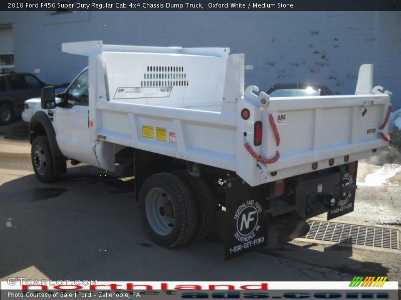 Oxford White / Medium Stone 2010 Ford F450 Super Duty Regular Cab 4x4 Chassis Dump Truck