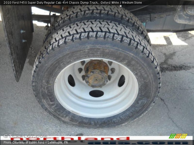 Oxford White / Medium Stone 2010 Ford F450 Super Duty Regular Cab 4x4 Chassis Dump Truck