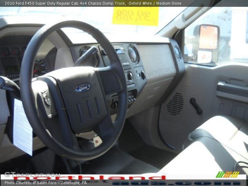 Oxford White / Medium Stone 2010 Ford F450 Super Duty Regular Cab 4x4 Chassis Dump Truck