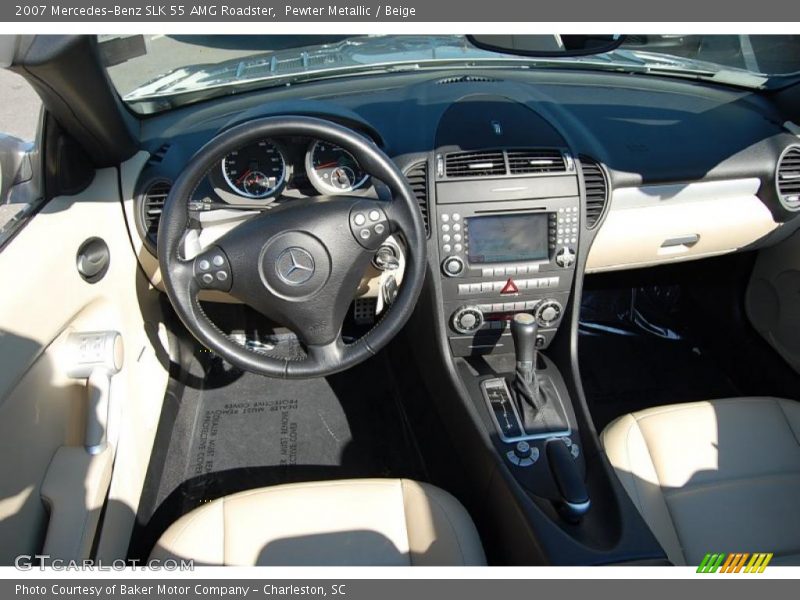 Pewter Metallic / Beige 2007 Mercedes-Benz SLK 55 AMG Roadster