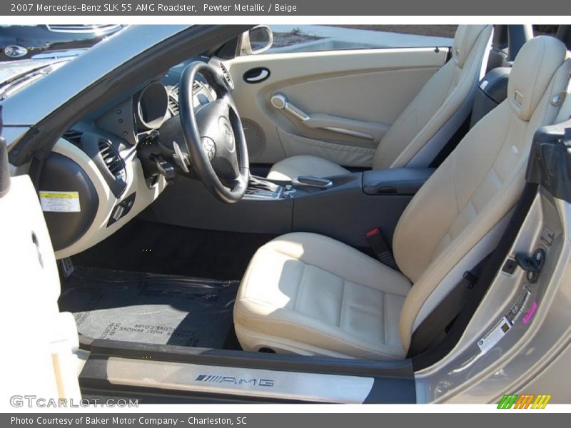 Pewter Metallic / Beige 2007 Mercedes-Benz SLK 55 AMG Roadster