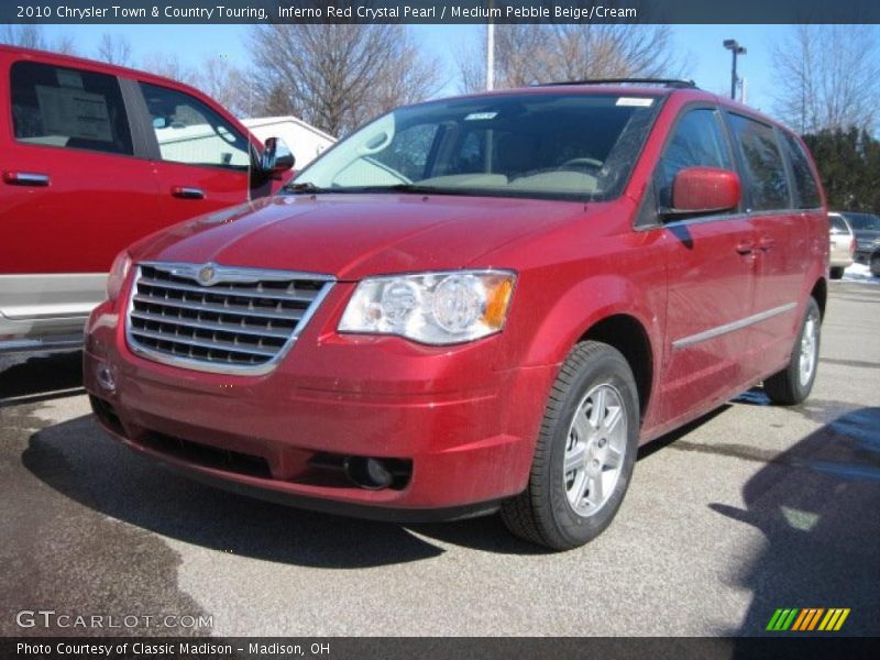 Inferno Red Crystal Pearl / Medium Pebble Beige/Cream 2010 Chrysler Town & Country Touring