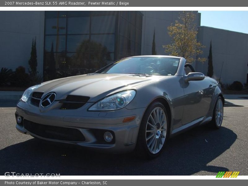 Pewter Metallic / Beige 2007 Mercedes-Benz SLK 55 AMG Roadster