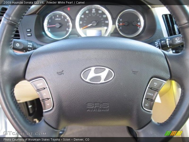 Powder White Pearl / Camel 2009 Hyundai Sonata GLS V6