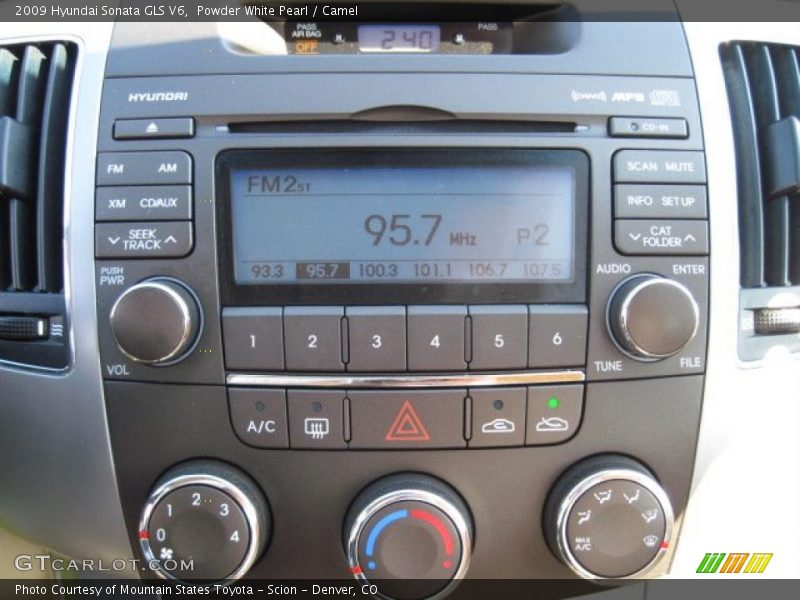 Powder White Pearl / Camel 2009 Hyundai Sonata GLS V6