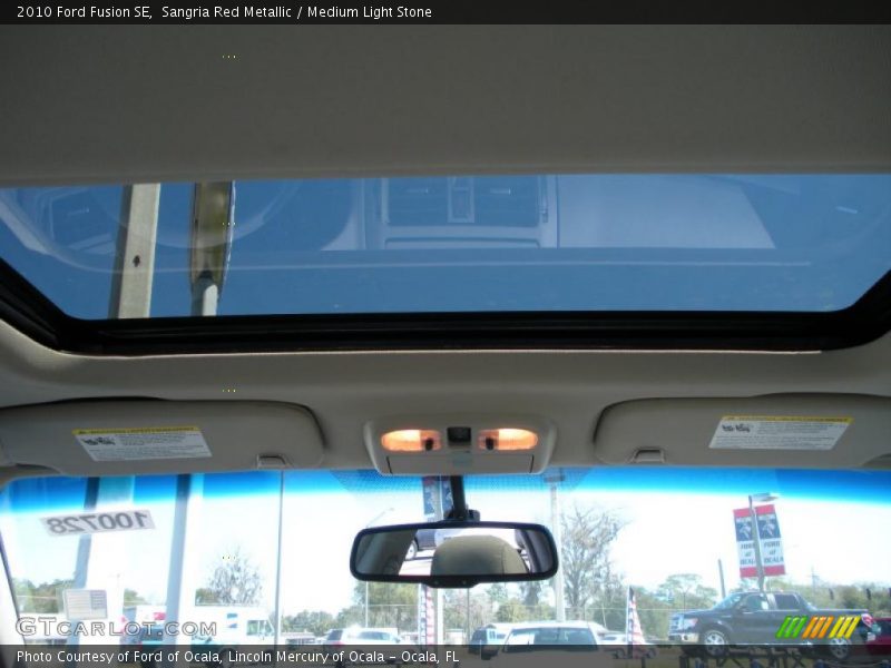 Sangria Red Metallic / Medium Light Stone 2010 Ford Fusion SE