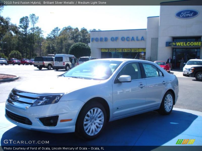 Brilliant Silver Metallic / Medium Light Stone 2010 Ford Fusion Hybrid
