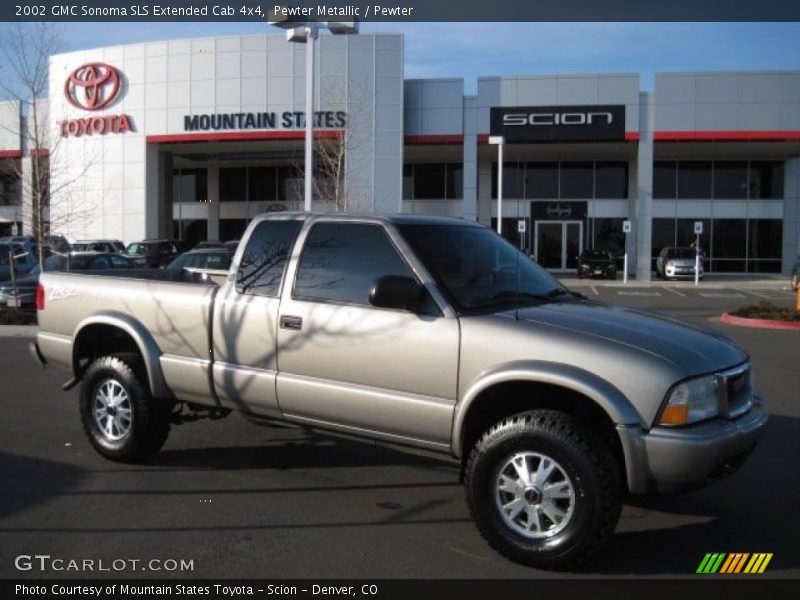 Pewter Metallic / Pewter 2002 GMC Sonoma SLS Extended Cab 4x4