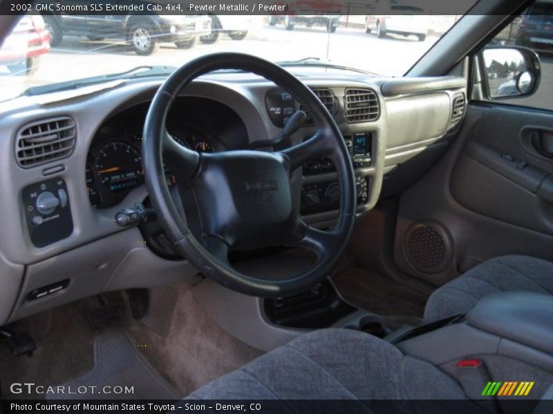 Pewter Metallic / Pewter 2002 GMC Sonoma SLS Extended Cab 4x4