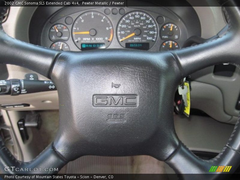 Pewter Metallic / Pewter 2002 GMC Sonoma SLS Extended Cab 4x4