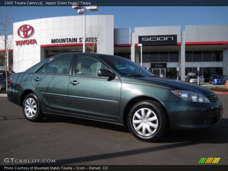 Aspen Green Pearl / Taupe 2005 Toyota Camry LE