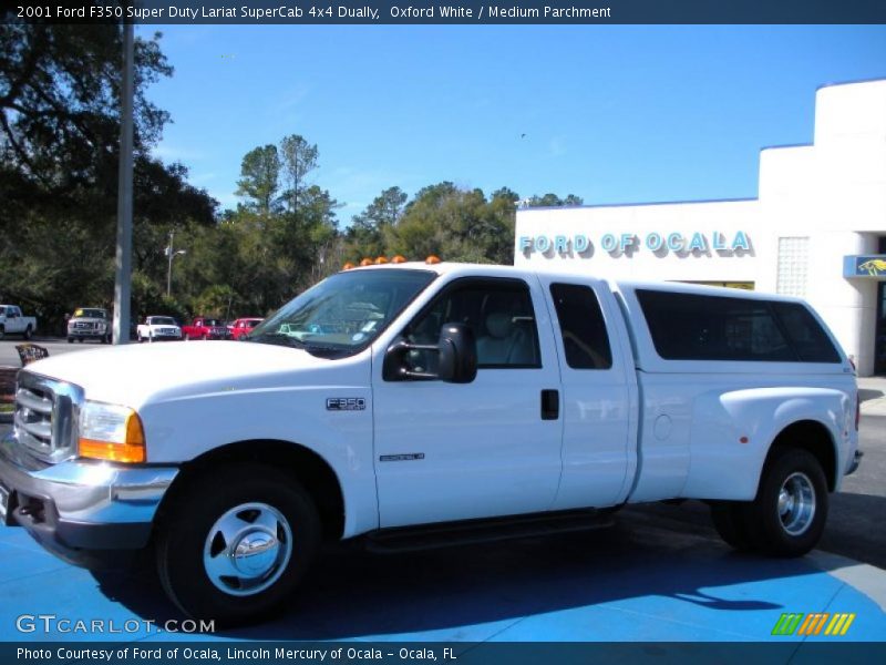 Oxford White / Medium Parchment 2001 Ford F350 Super Duty Lariat SuperCab 4x4 Dually