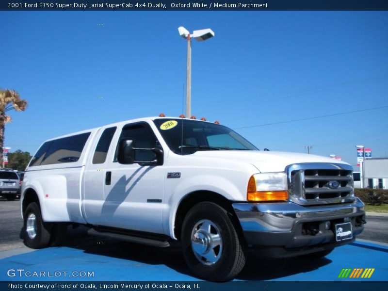 Oxford White / Medium Parchment 2001 Ford F350 Super Duty Lariat SuperCab 4x4 Dually
