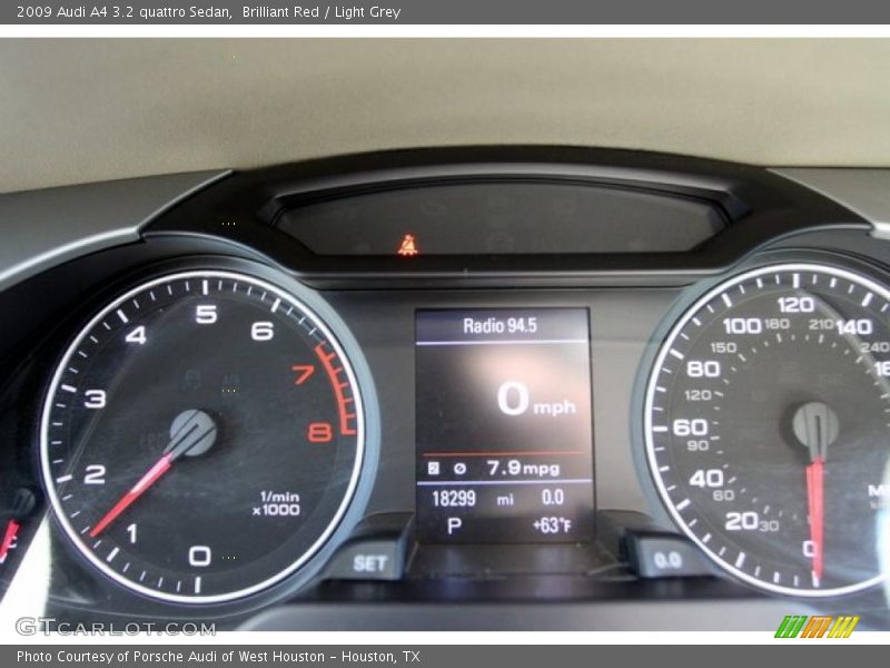 Brilliant Red / Light Grey 2009 Audi A4 3.2 quattro Sedan