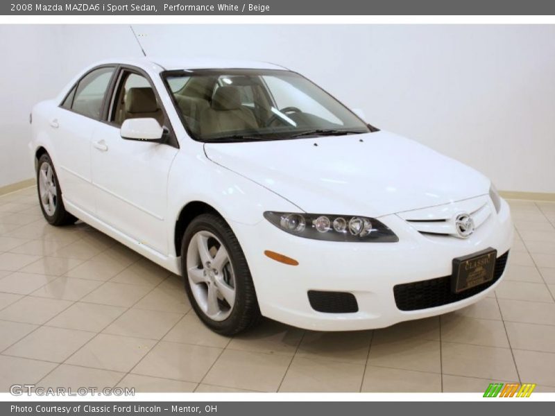 Performance White / Beige 2008 Mazda MAZDA6 i Sport Sedan
