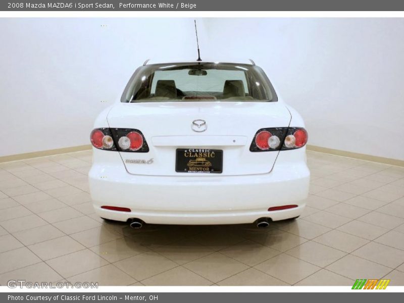 Performance White / Beige 2008 Mazda MAZDA6 i Sport Sedan