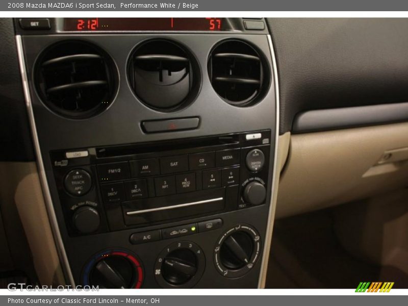 Performance White / Beige 2008 Mazda MAZDA6 i Sport Sedan