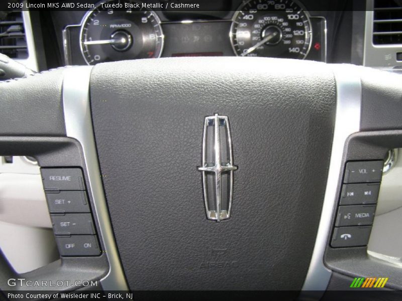 Tuxedo Black Metallic / Cashmere 2009 Lincoln MKS AWD Sedan