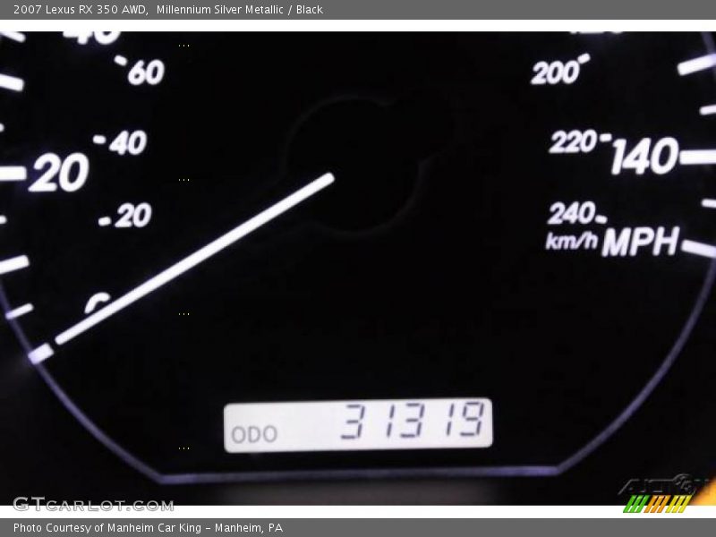 Millennium Silver Metallic / Black 2007 Lexus RX 350 AWD