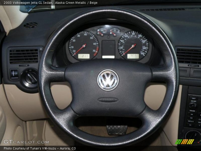 Alaska Green Metallic / Beige 2003 Volkswagen Jetta GL Sedan