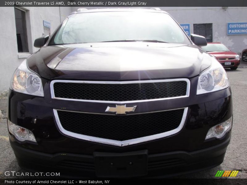 Dark Cherry Metallic / Dark Gray/Light Gray 2009 Chevrolet Traverse LS AWD