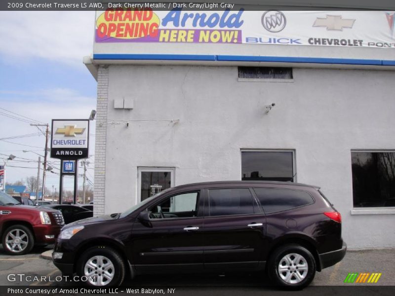 Dark Cherry Metallic / Dark Gray/Light Gray 2009 Chevrolet Traverse LS AWD