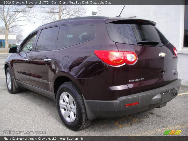 Dark Cherry Metallic / Dark Gray/Light Gray 2009 Chevrolet Traverse LS AWD