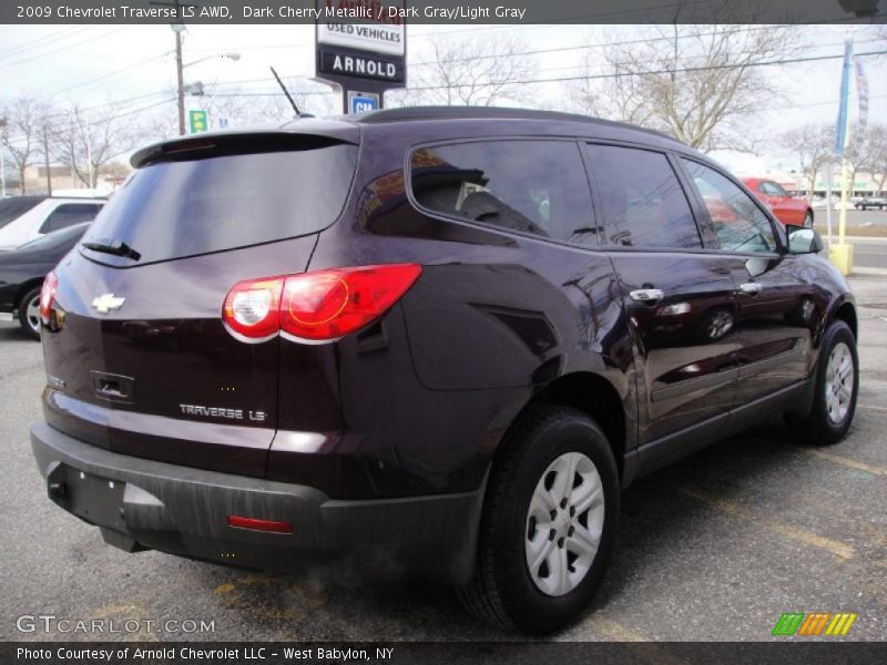 Dark Cherry Metallic / Dark Gray/Light Gray 2009 Chevrolet Traverse LS AWD