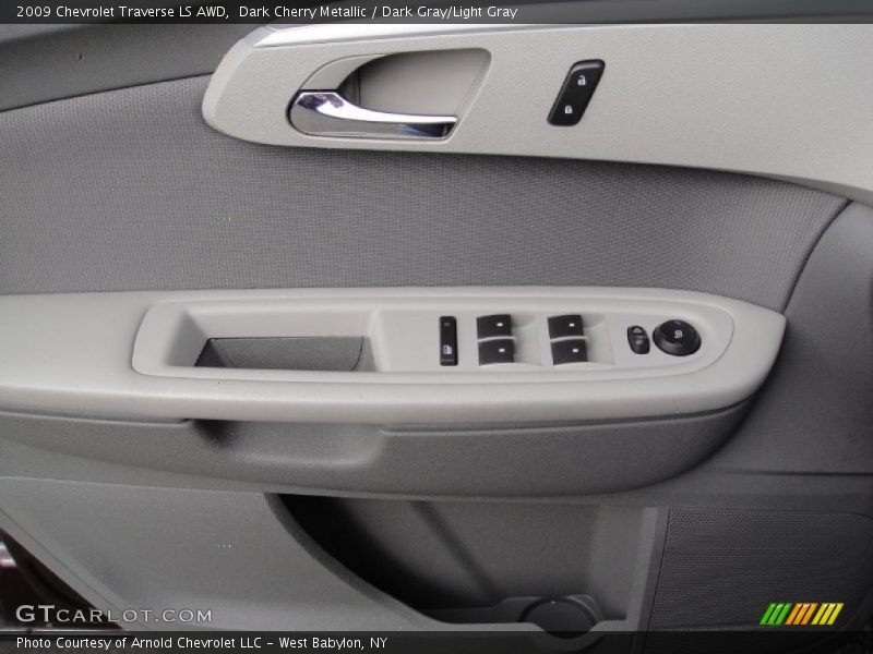 Dark Cherry Metallic / Dark Gray/Light Gray 2009 Chevrolet Traverse LS AWD
