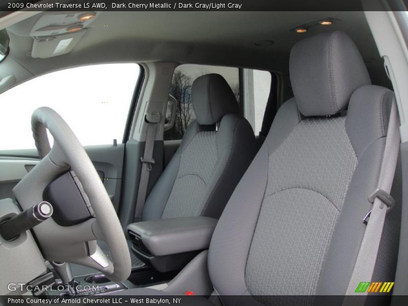 Dark Cherry Metallic / Dark Gray/Light Gray 2009 Chevrolet Traverse LS AWD