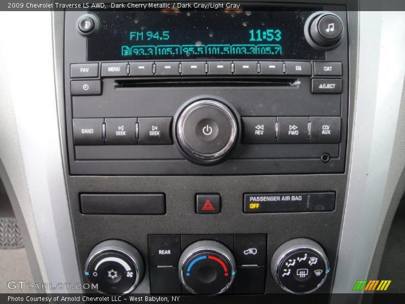 Dark Cherry Metallic / Dark Gray/Light Gray 2009 Chevrolet Traverse LS AWD