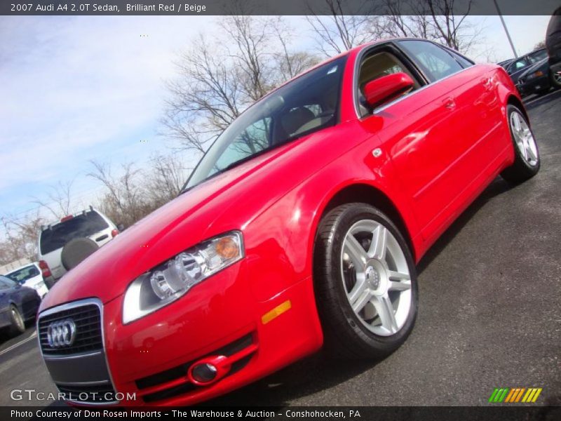 Brilliant Red / Beige 2007 Audi A4 2.0T Sedan