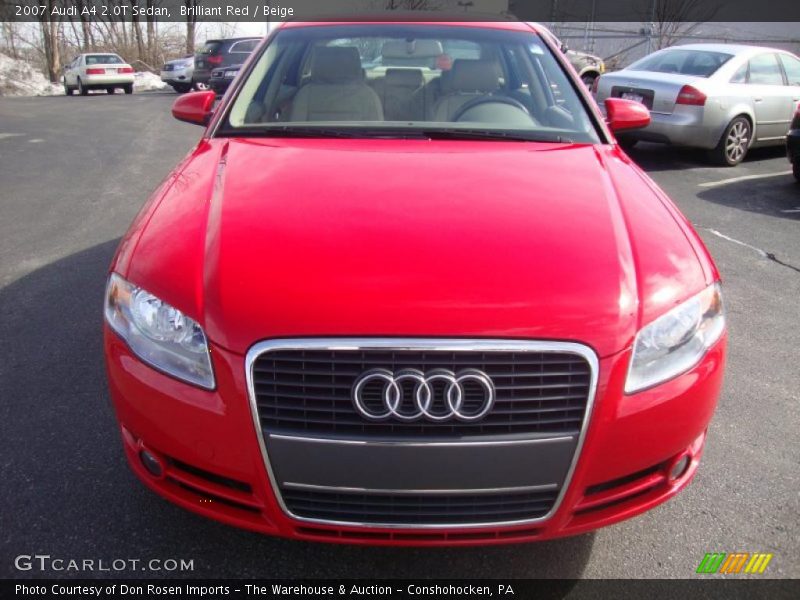 Brilliant Red / Beige 2007 Audi A4 2.0T Sedan