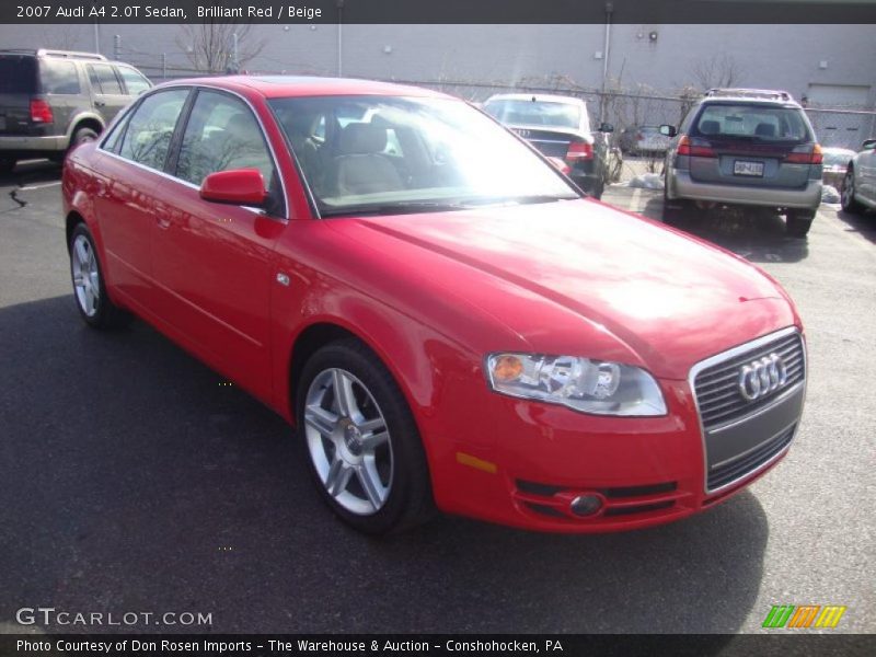 Brilliant Red / Beige 2007 Audi A4 2.0T Sedan