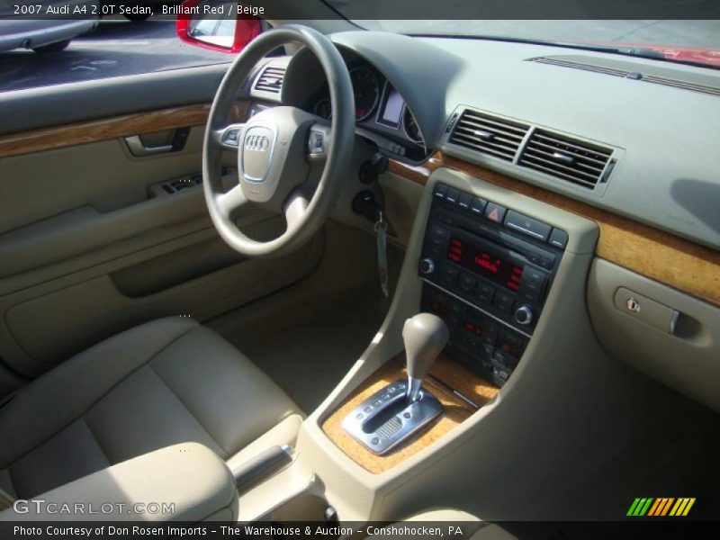 Brilliant Red / Beige 2007 Audi A4 2.0T Sedan