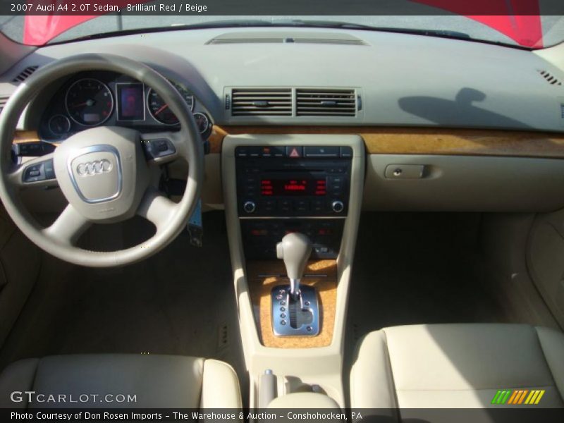 Brilliant Red / Beige 2007 Audi A4 2.0T Sedan