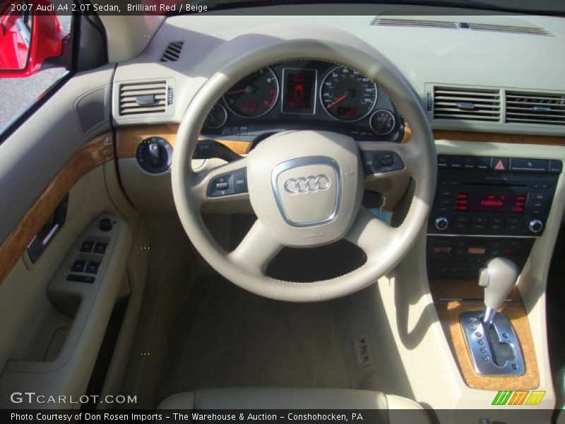 Brilliant Red / Beige 2007 Audi A4 2.0T Sedan
