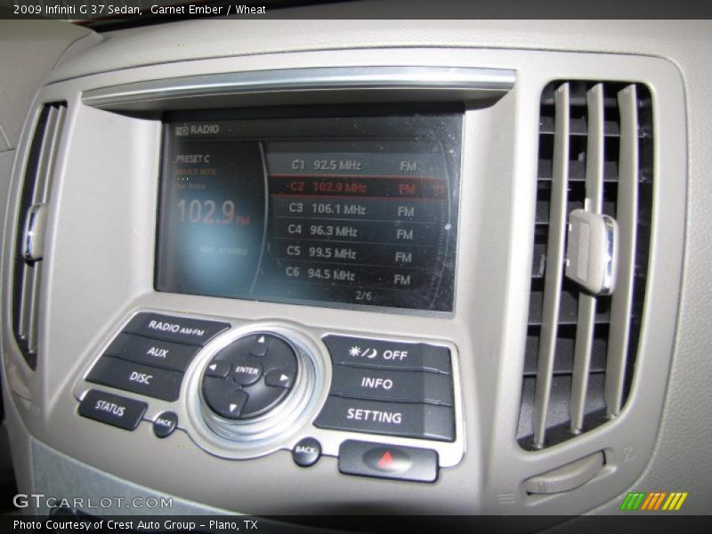 Garnet Ember / Wheat 2009 Infiniti G 37 Sedan