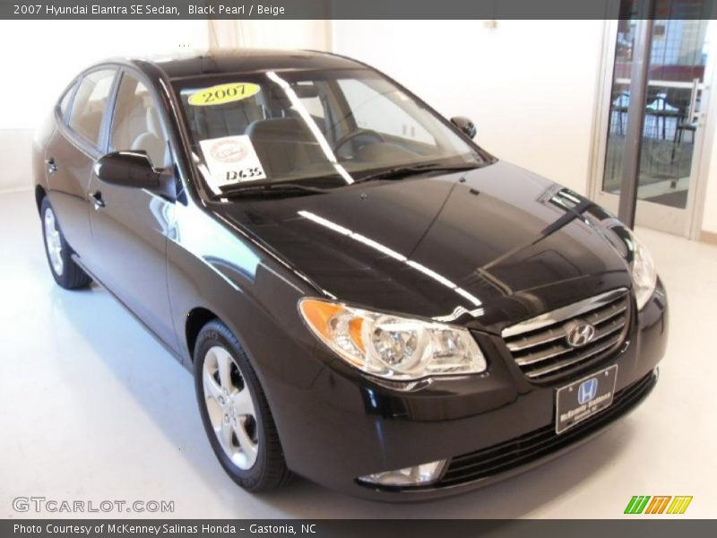 Black Pearl / Beige 2007 Hyundai Elantra SE Sedan