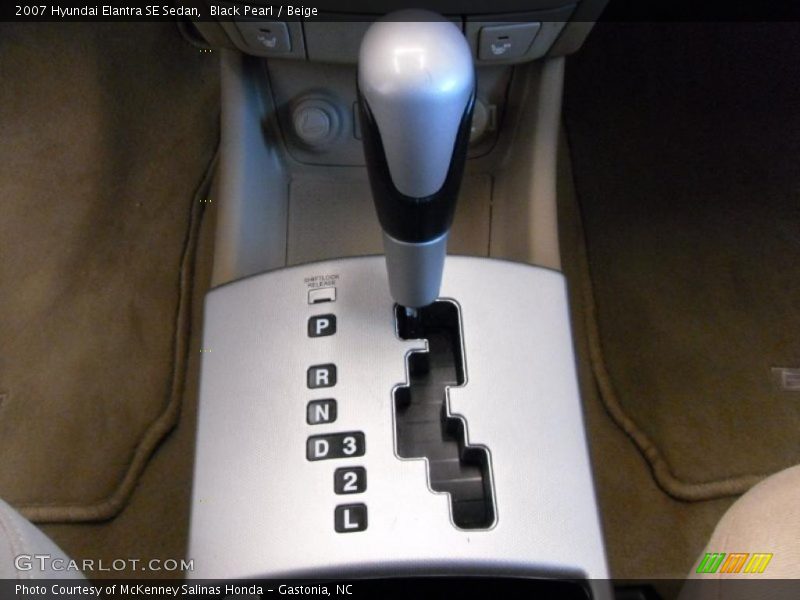Black Pearl / Beige 2007 Hyundai Elantra SE Sedan