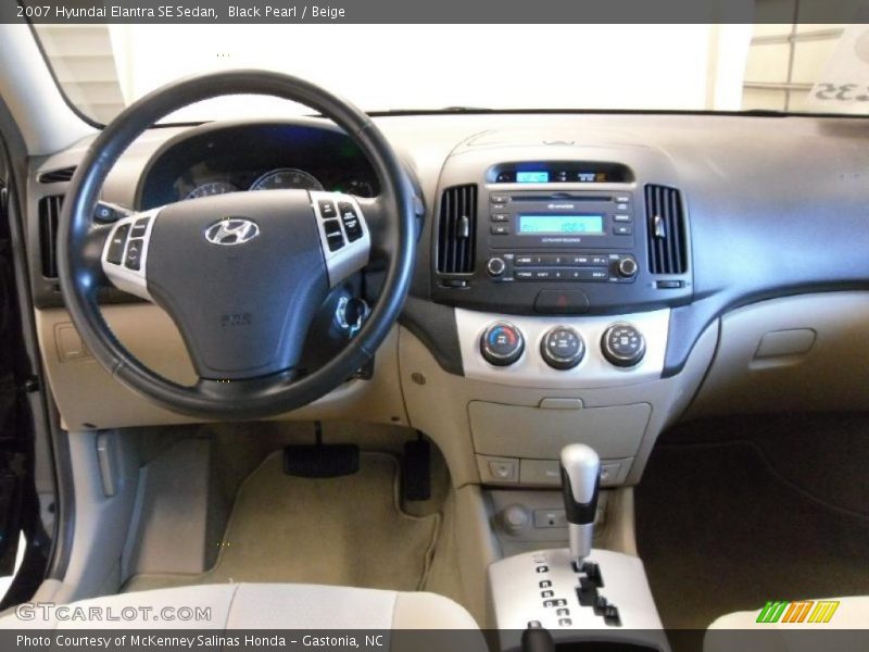 Black Pearl / Beige 2007 Hyundai Elantra SE Sedan