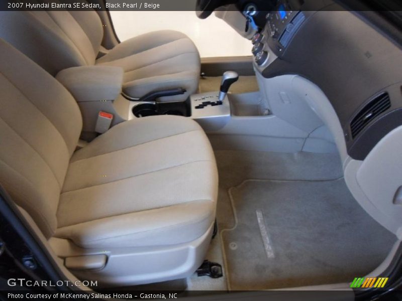 Black Pearl / Beige 2007 Hyundai Elantra SE Sedan
