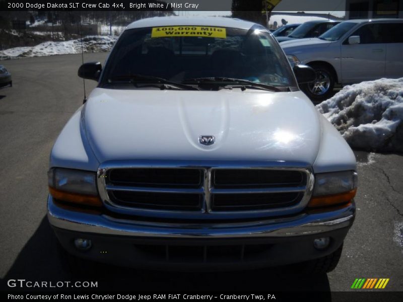 Bright White / Mist Gray 2000 Dodge Dakota SLT Crew Cab 4x4