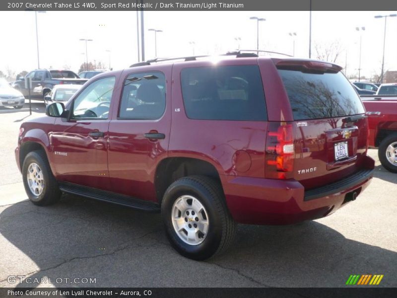 Sport Red Metallic / Dark Titanium/Light Titanium 2007 Chevrolet Tahoe LS 4WD