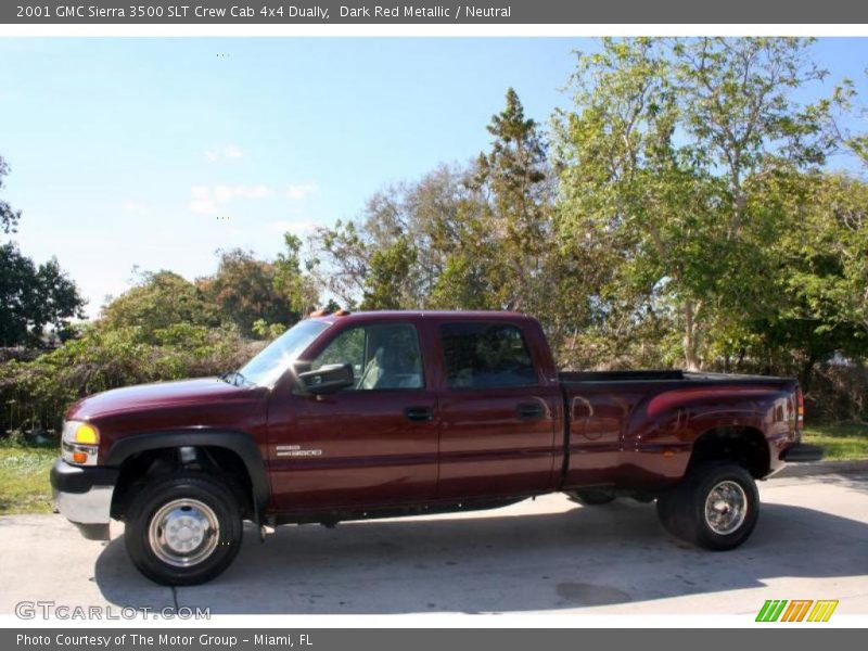 Dark Red Metallic / Neutral 2001 GMC Sierra 3500 SLT Crew Cab 4x4 Dually