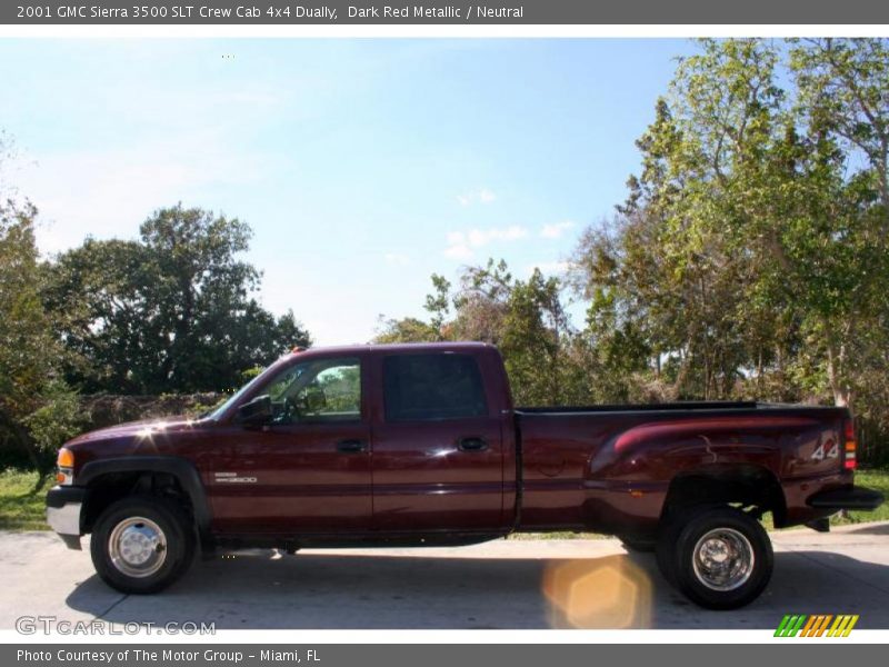 Dark Red Metallic / Neutral 2001 GMC Sierra 3500 SLT Crew Cab 4x4 Dually